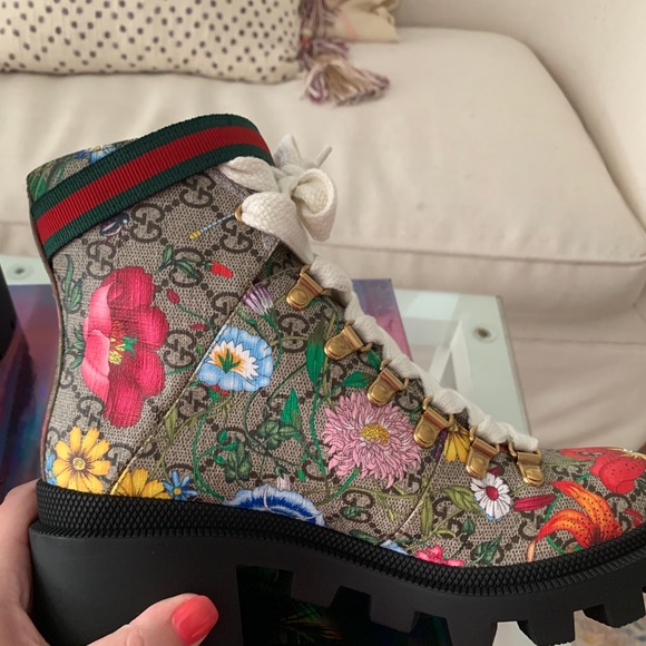 gucci flora ankle boot